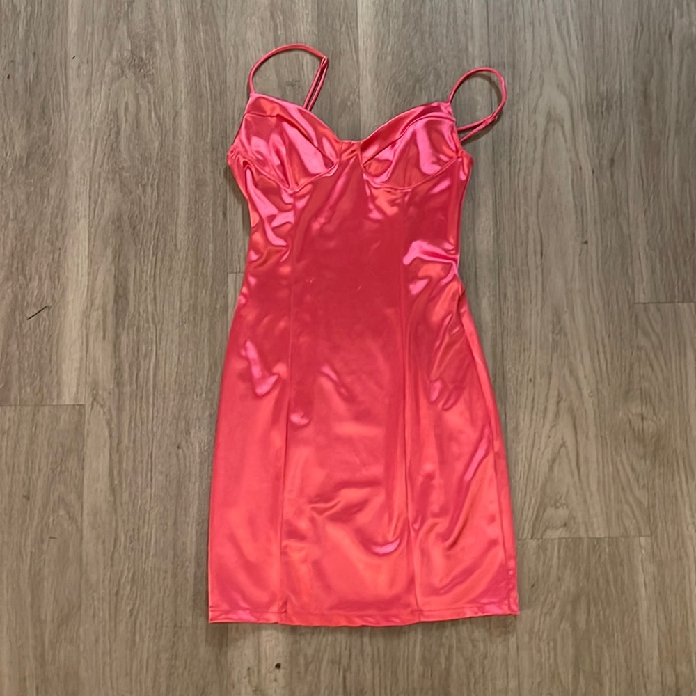 Pink silky dress
